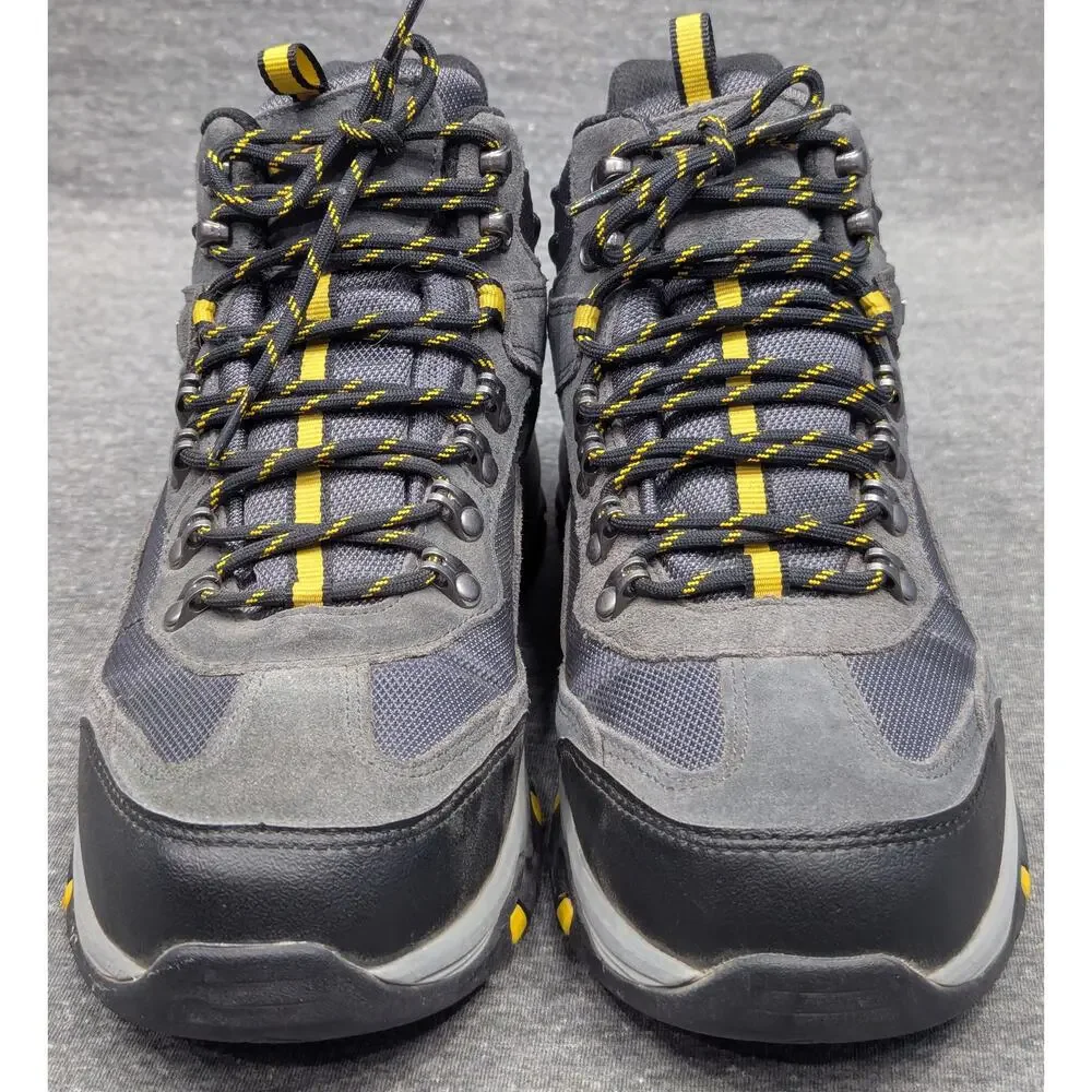 SKECHERS Mens Shoes - Gray/Yellow, Trego Pacifico, Waterproof, Hiking Boots, 8.5 - Picture 2 of 8